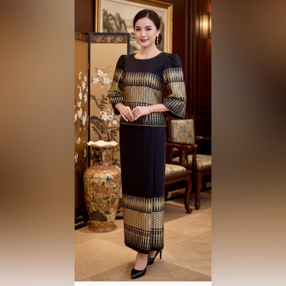 ASIAN ATTIRE~PARTY DRESS~BLACK